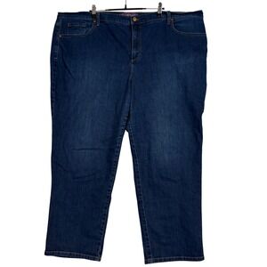 Gloria Vanderbilt Amanda High Rise Tapered Jeans Womens 24W Dark Wash Stretch